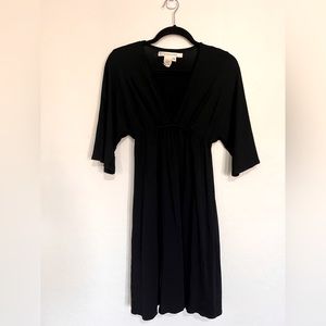 Studio M Half Sleeve Above Knee Cinched Wait Black Dress Small